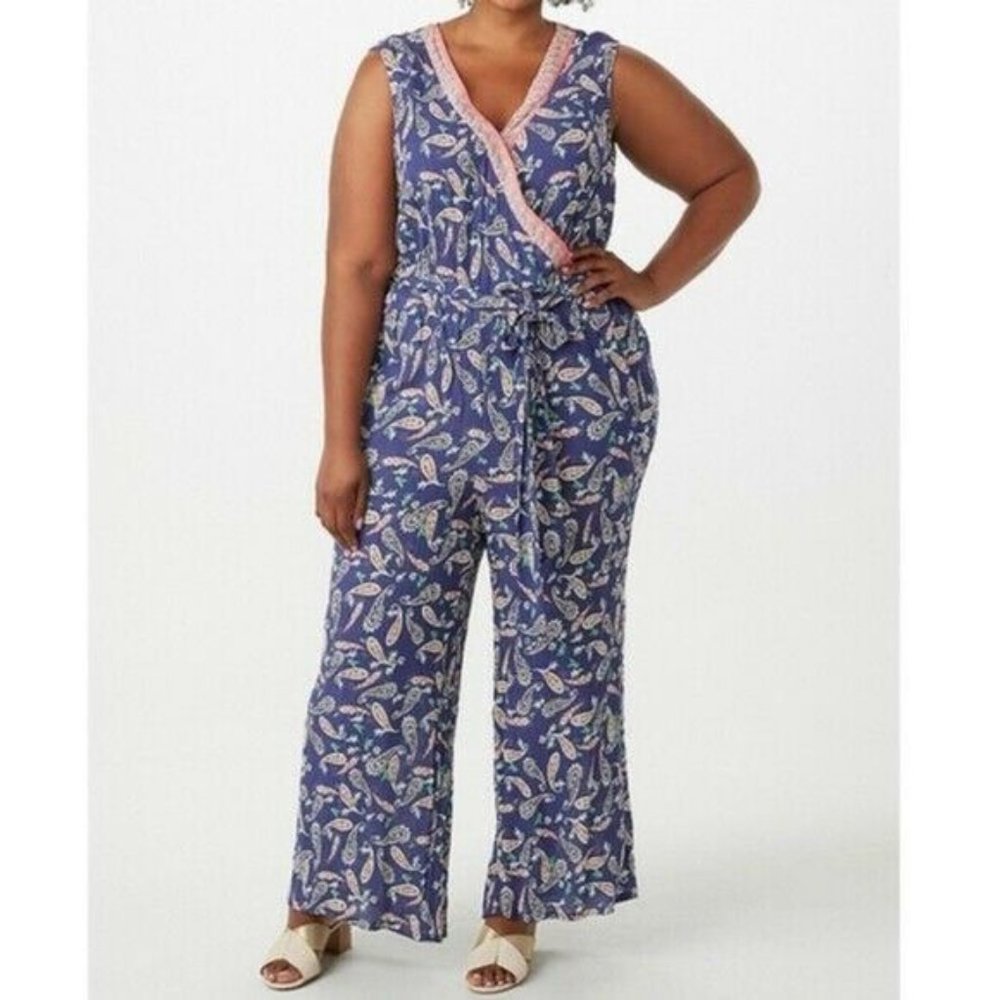 NWT Westport Paisley Wrap Top Jumpsuit